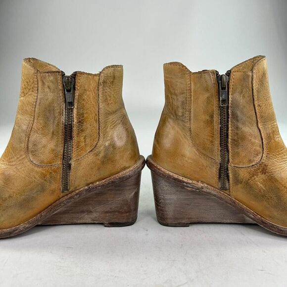 Bed Stu Countess Womens Tan Rustic Leather Bootie US 9.5 Side Zip Ankle Boots - Picture 9 of 13